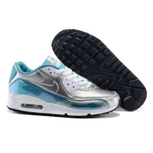 Кроссовки Nike air max 90 арт.744596 002 серебристый/голубой