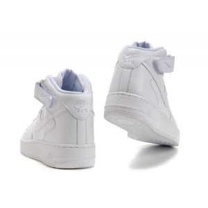 Зимние кроссовки Nike air force 1 mid мех, белый (white) арт 139